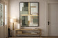 Luminous Grid II Hand-Embellished LED Canvas In Frame - Sage / Gold