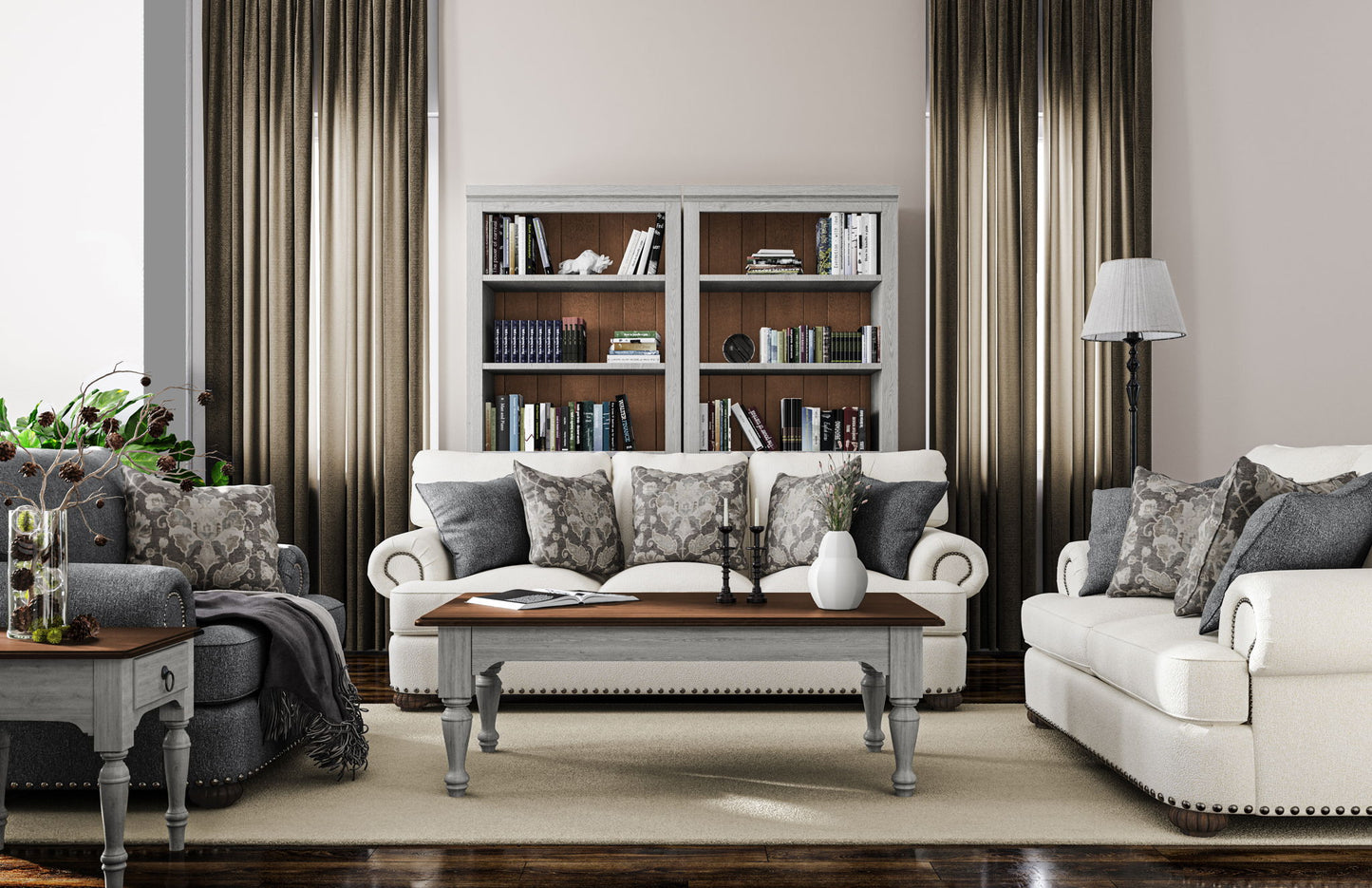 Patterson - Fabric Sofa, Nailhead Trim