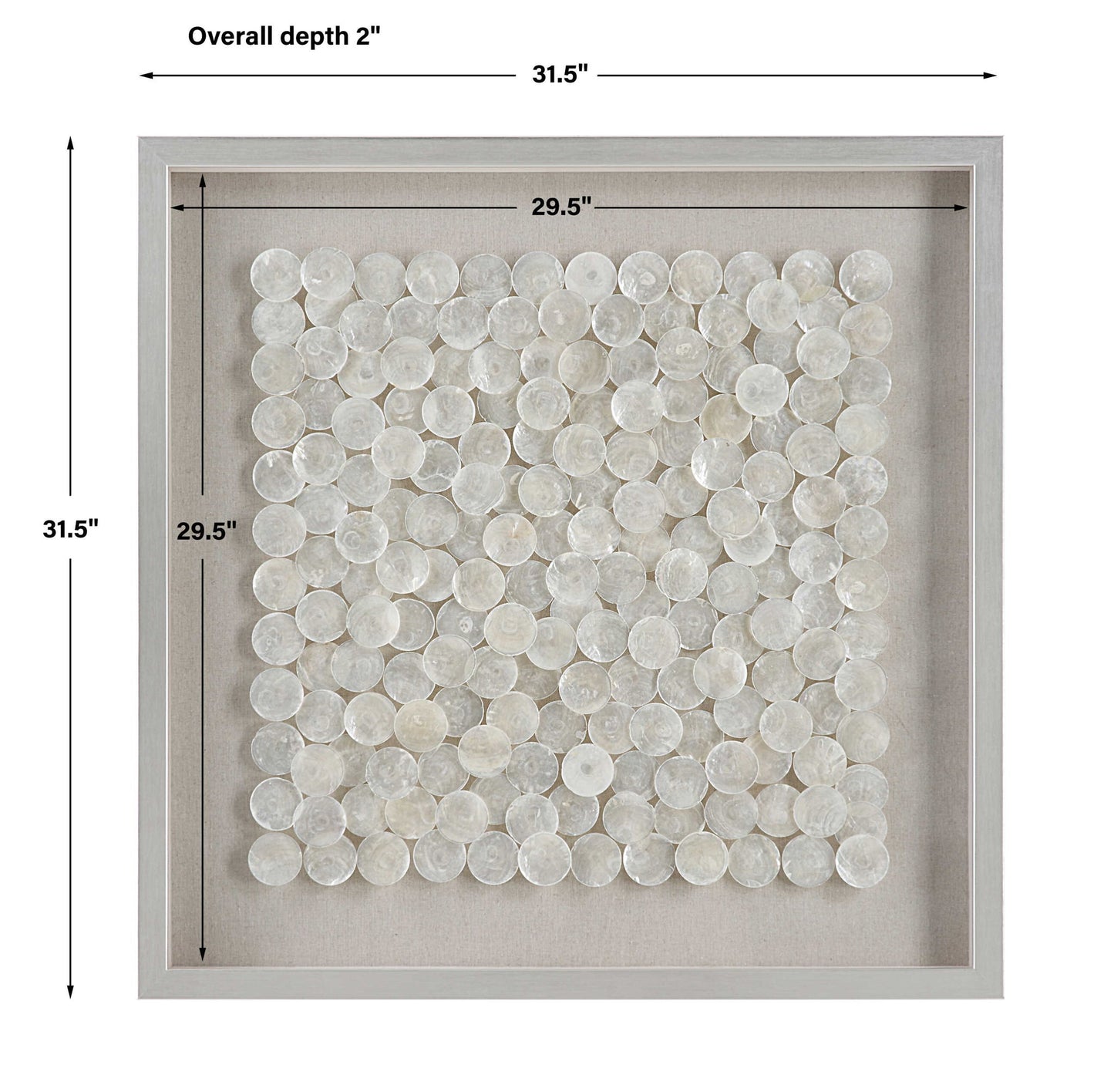 Roxas - Capiz Shell Shadow Box - Pearl Silver