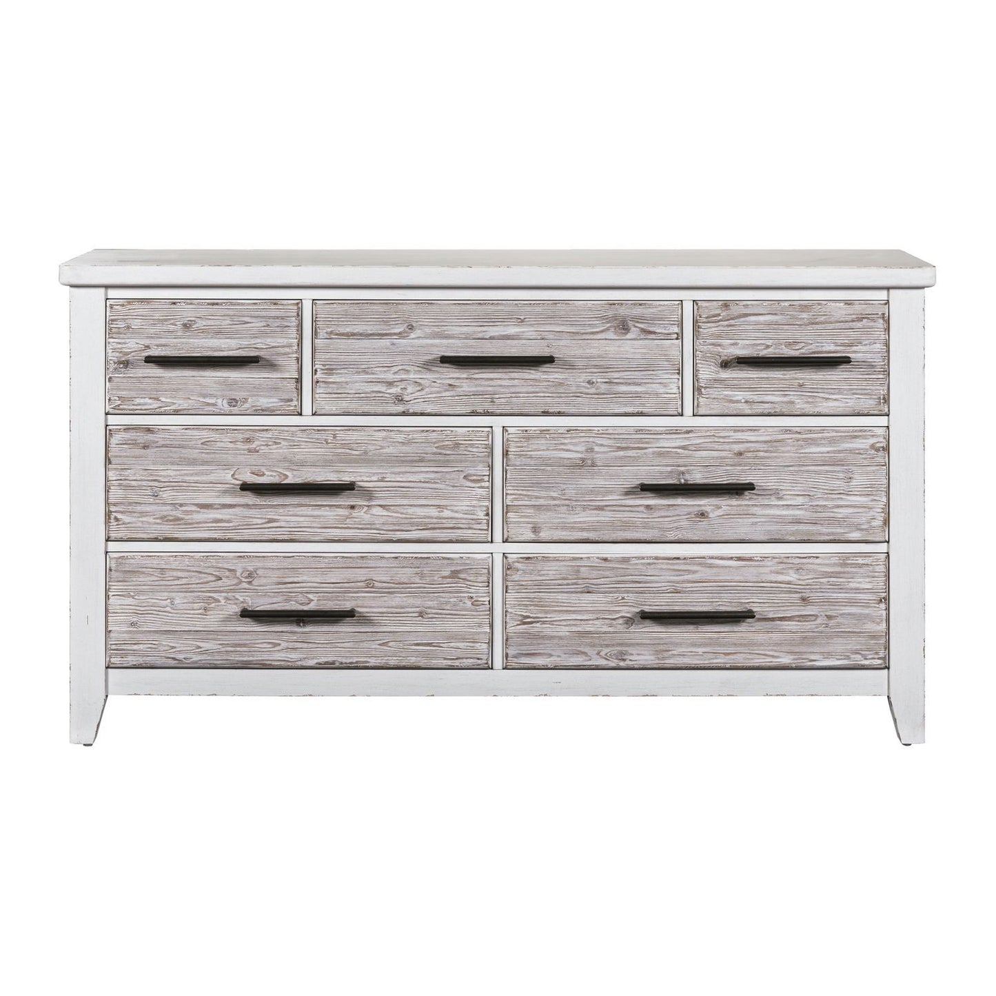 Backroads - 7 Drawer Dresser - Weathered White