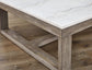 Loyaska - Rectangular Cocktail Table - Brown / Ivory