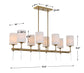 Awyr - 8 Light Linear Chandelier - Bronze