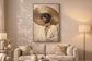 Sunlit Muse II Hand-Embellished Canvas In Frame - Beige / Brown