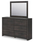 Hollivern - Dresser And Mirror - Dark Gray