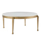 Tylan - Round Marble Coffee Table - Brass / White
