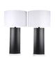 Monolith Aura Metal & Marble Table Lamp (Set of 2) - Matte Black / White Marble