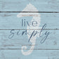 Live Simply By Susan Jill (Framed) (Small) - Light Blue