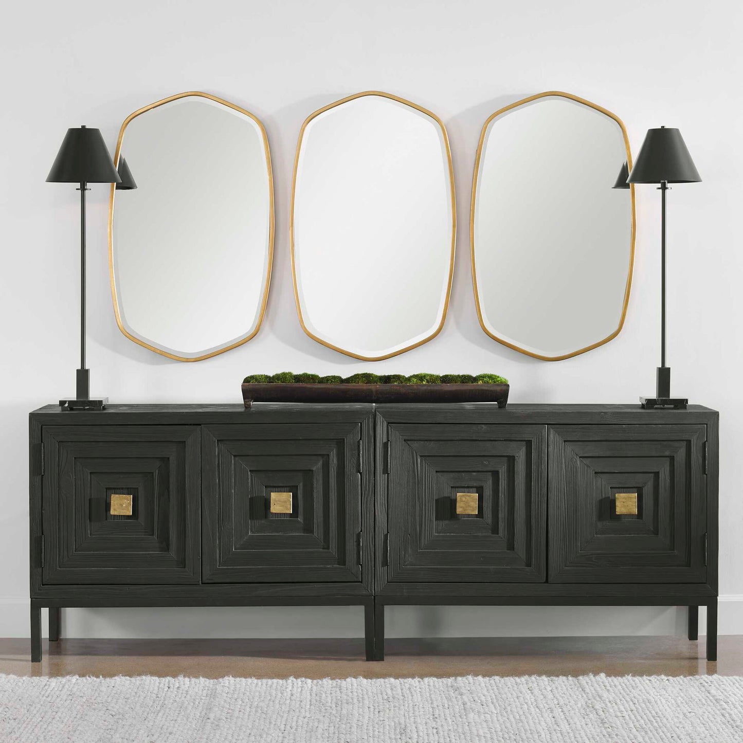 Duronia - Mirror - Antiqued Gold