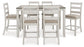 Skempton - Counter Height Dining Table and Bar Stools (Set of 7) - White / Light Brown