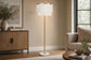 "Tassel Elegance I" Metal Floor Lamp - Soft Gold / White Marble
