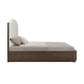 Athens - King Upholstered Storage Bed - Dark Brown
