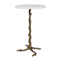 Calais - Marble Accent Table - Brass / White