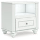 Kozlani - One Drawer Night Stand - White