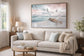 Blush Tide Gloss Canvas In Frame - Beige / Black