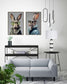 Velvet Hare II Hand-Embellished Canvas With Fabric In Frame - Gray / Blue