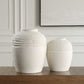 Luna - Ridge Ceramic Vases (Set of 2) - White