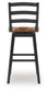 Wildenauer - Tall Swivel Barstool (Set of 2) - Brown / Black