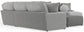 Canyon - 4 Piece Sectional With Cuddler Seat Cushions, Included Accent Pillows And Cocktail Ottoman (Right Side Facing Chaise) - Platinum