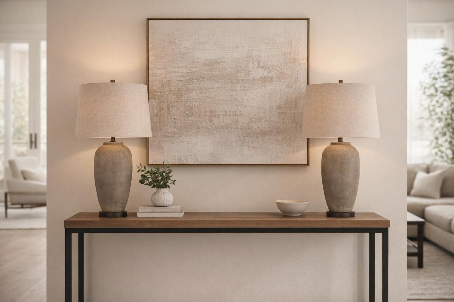 Earthen Elegance Ceramic & Metal Table Lamp (Set of 2) - Earthen / Oil Bronze