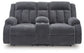 Observation - Double Reclining Power Loveseat With Console - Steel