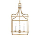 Montreal - 4 Light Brass Lantern Pendant - Gold