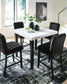 Mervannie - 5 Pc. - Counter Height Dining Table And 4 Barstools - Gray / Black