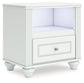 Kozlani - One Drawer Night Stand - White