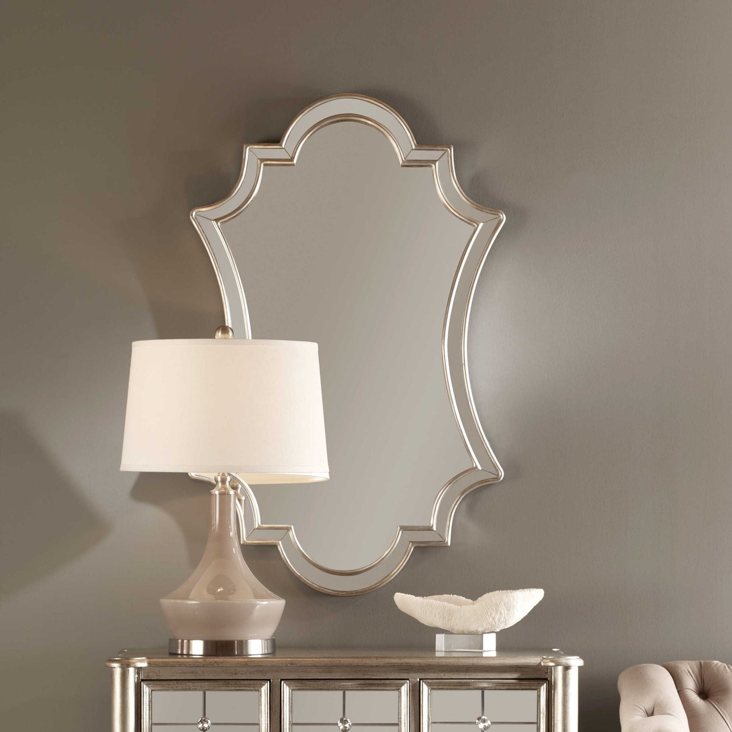 Elara - Wall Mirror - Antiqued Silver