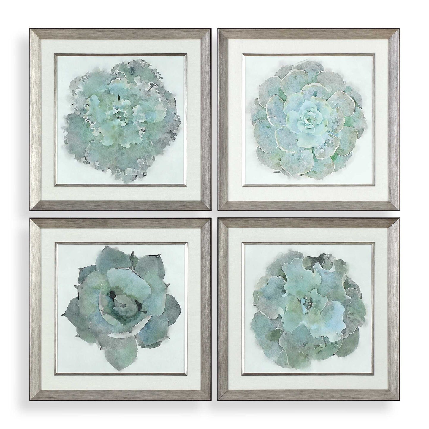 Natural Beauties - Botanical Prints (Set of 4) - Light Blue