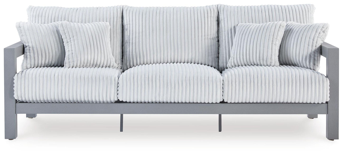 Hurley Park - 4 Pc. - Outdoor Sofa, 2 Lounge Chairs And Coffee Table - Gray