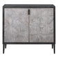 Laurentia - 2 Door Accent Cabinet - Black & Pearl Silver