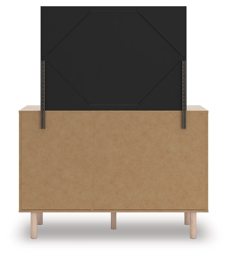 Arloster - 4 Pc. - Full Panel Storage Bed, Dresser, Mirror And Nightstand - Tan