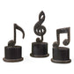 Music Notes - Metal Figurines (Set of 3) - Black