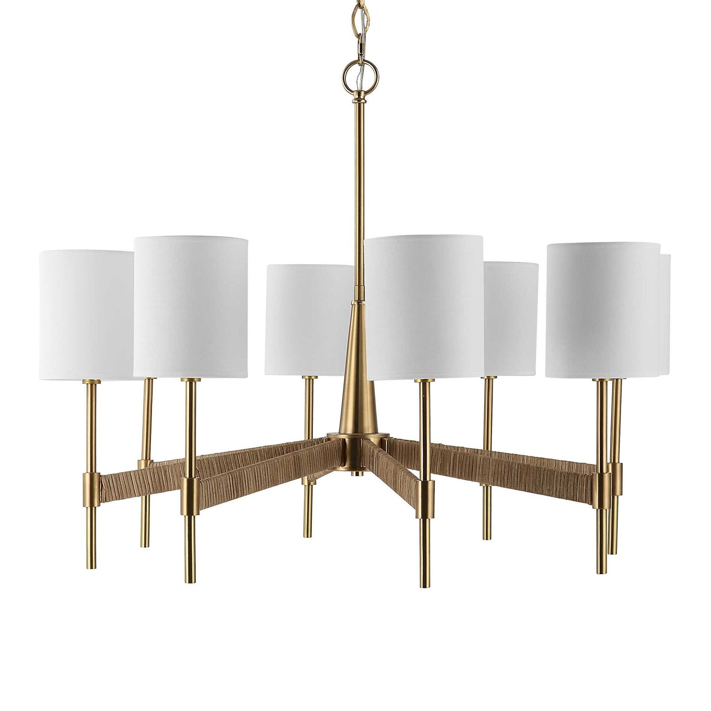 Lautoka - Rattan 8 Light Chandelier - Light Brown