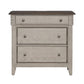 Ivy Hollow - 3 Drawer Bedside Chest With Charging Station - Weathered Linen / Dusty Taupe