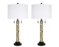 "Twist Elegance" Metal Table Lamp (Set of 2) - Matte Black / Soft Gold