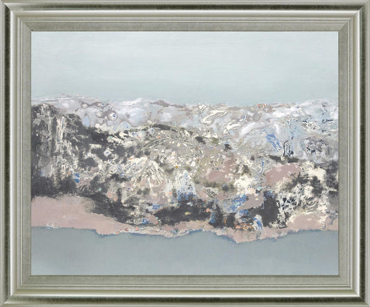 Frosted Divide - 28" x 34" Framed Wall Art - Gray