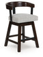 Haddigan - Upholstered Swivel Barstool (Set of 2) - Dark Brown