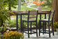 Shoreline Beach - Outdoor Counter Table And 2 Barstools (Set of 3) - Black / Beige