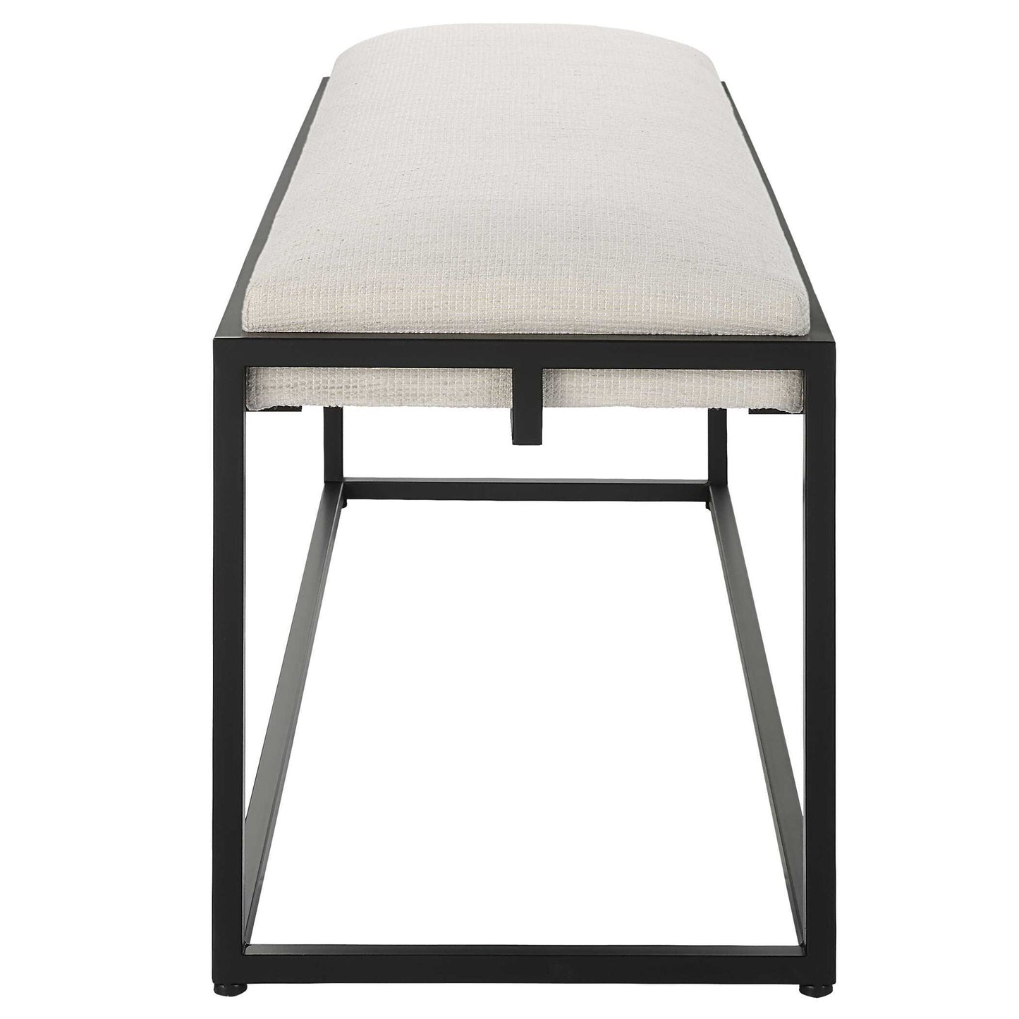 Paradox - Iron & Fabric Bench - White & Black