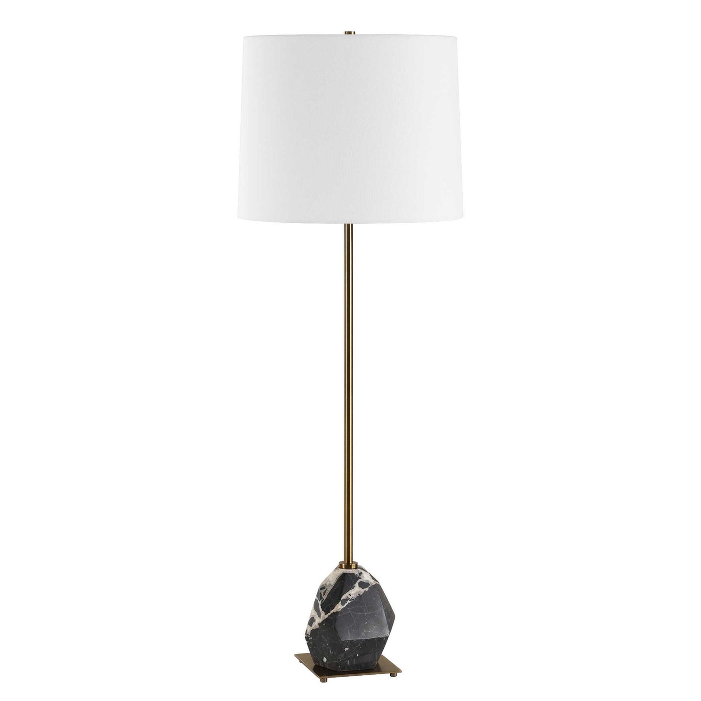 Rowland - Panda Marble Buffet Lamp - Black / Brass