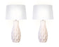 "Sculpted Elegance" Ceramic Table Lamp (Set of 2) - White Sand