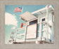 Seaside Watchtower - 28" x 34" Framed Wall Art - Light Blue