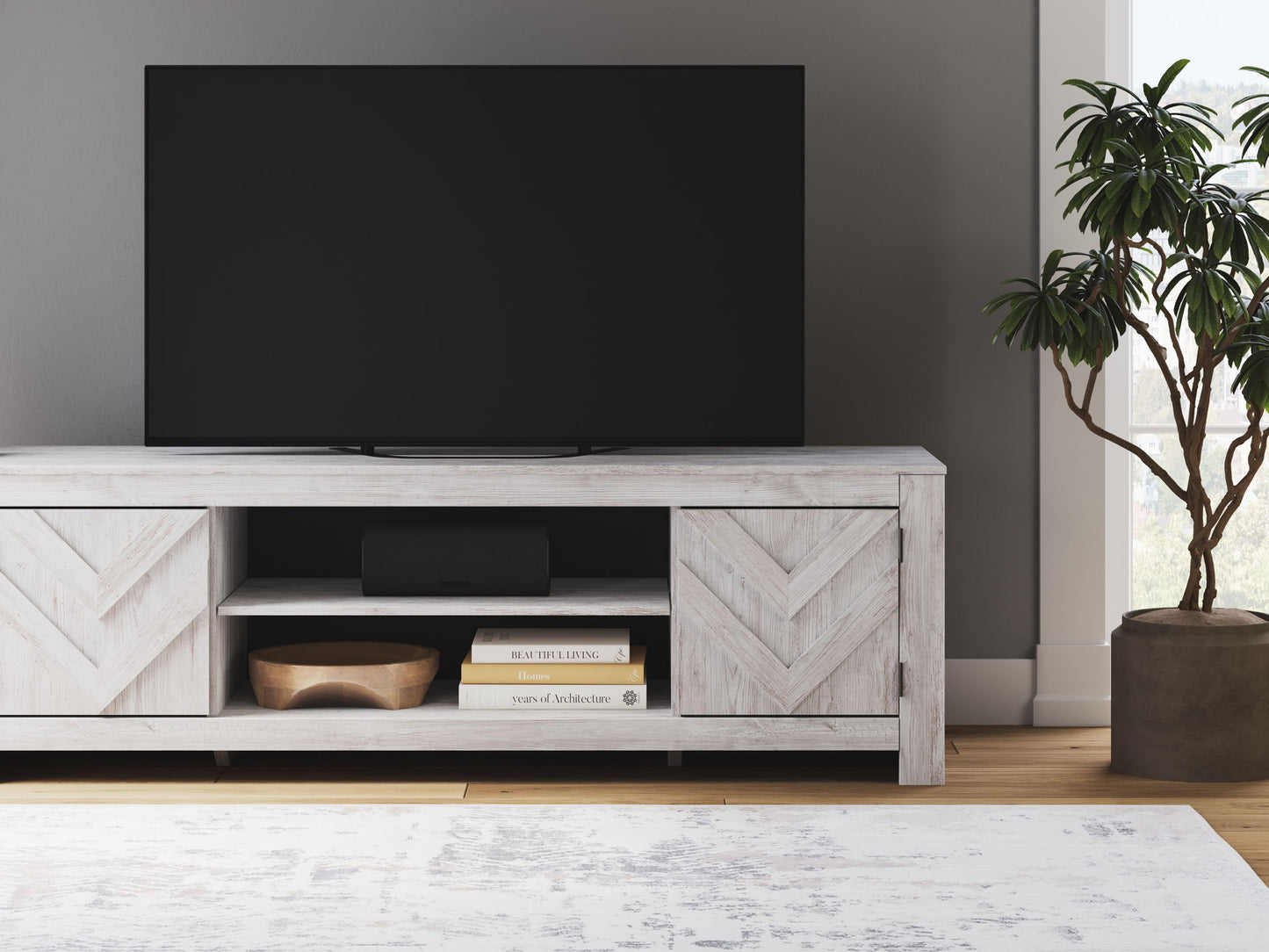 Cayboni - LG TV Stand With Fireplace Option