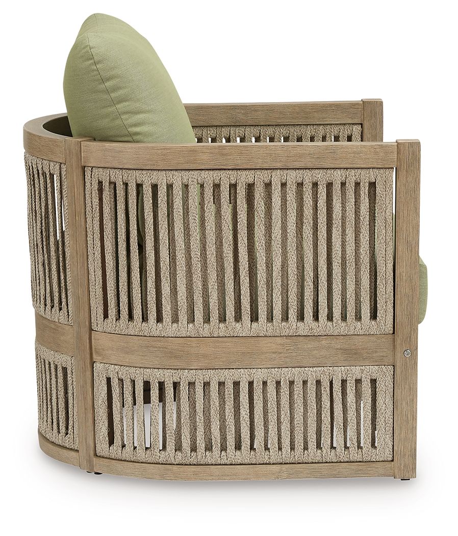 Serena Shores - Lounge Chair With Cushion (Set of 2) - Beige / Green