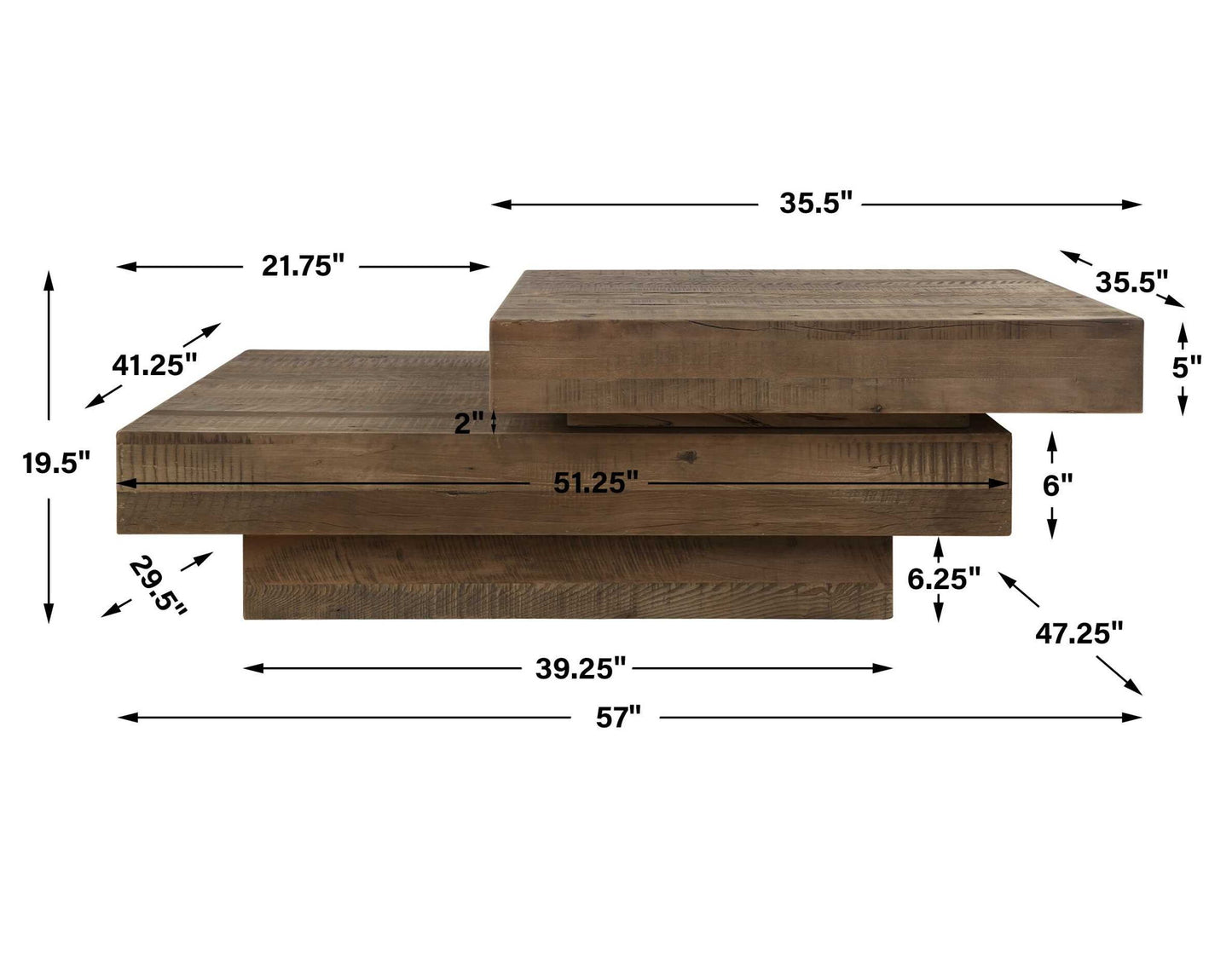 Rustic Planes - Modern Coffee Table