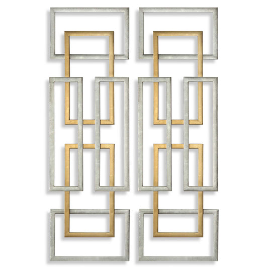 Aerin - Geometric Wall Art (Set of 2) - Gold