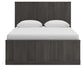 Shaehartin - Queen Panel Platform Bed - Dark Brown