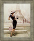 Chic Stroll - 28" x 34" Framed Wall Art - Beige