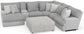 Abraxas - 6 Piece Power Reclining Sectional With Lay-Back Chaise, 2 Reclining Seats, And Included Cocktail Ottoman (LSF Chaise) - Moonstruck